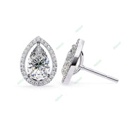 Pear Halo Studs Earring STHA1342